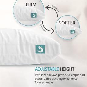 img 2 attached to 🛏️ Sleepgram Bed Pillow - Premium Adjustable Loft - Soft Microfiber Pillow - Washable Removable Cover - 18 x 26, Standard/Queen Size, White