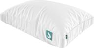🛏️ sleepgram bed pillow - premium adjustable loft - soft microfiber pillow - washable removable cover - 18 x 26, standard/queen size, white logo