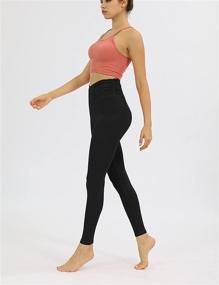 img 2 attached to 🩴 ODODOS Cross Waist Yoga Leggings for Women with Inner Pocket, Ideal for Sports, Gym, Workout, and Running - Inseam 25" / 28