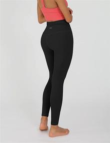 img 3 attached to 🩴 ODODOS Cross Waist Yoga Leggings for Women with Inner Pocket, Ideal for Sports, Gym, Workout, and Running - Inseam 25" / 28