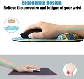 img 2 attached to Dooke Ergonomic Mouse Pad with Wrist Support: 🐭 Cute Design, Non-Slip Rubber Base, Pain Relief - Almond Blossoms