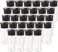 🔳 28 pcs empty plastic spice bottles - ideal for storing barbecue seasoning salt pepper and glitters, 2.5 fluid ounces/75 ml (black) логотип