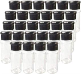 img 4 attached to 🔳 28 Pcs Empty Plastic Spice Bottles - Ideal for Storing Barbecue Seasoning Salt Pepper and Glitters, 2.5 Fluid Ounces/75 ml (Black)