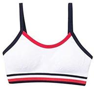 девушки crop sports bra tommy hilfiger (набор из 2 шт.), racerback лямки, мягкая эластичная талия, смесь хлопка логотип