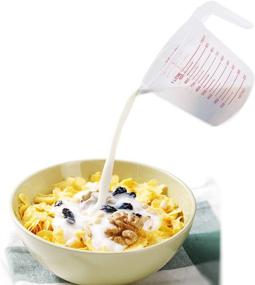 img 1 attached to 🥄 Set of 3 Heat-resistant Plastic Measuring Cups with Handle Grip and Spout, Stackable Design, BPA-free - 1/2/4 Cup Capacity for Precise Liquid Measurement, Baking, Mixing - Clear