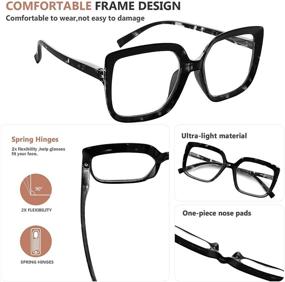 img 1 attached to Eyekepper Large Frame Reading Glasses for Women - 4-Pack Oversize Eyeglasses Readers