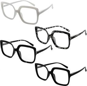 img 4 attached to Eyekepper Large Frame Reading Glasses for Women - 4-Pack Oversize Eyeglasses Readers