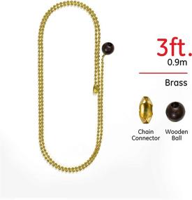 img 3 attached to GE Beaded Chain, 3-Foot, Brass Finish with Wooden Ball