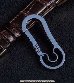 img 2 attached to 🔑 KUNSON Ultralight Aviation Titanium Anti-Lost Keychain Carabiner | Creative CNC Design Key Chain | 26mm Titanium Key Ring