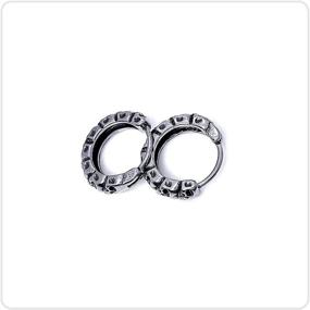 img 1 attached to 💀 Hip Hop Stainless Steel Skull Hoop Earrings - NSITBBUERY