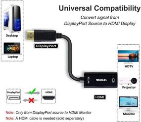 img 2 attached to 🔌 Адаптер Benfei DisplayPort в HDMI с позолоченным разъемом: мужской на женский | Совместим с Lenovo, Dell, HP и другими брендами