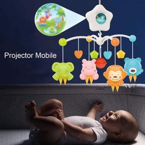 img 2 attached to 👶 Мобиль для детской кроватки с проектором, успокаивающей музыкой и вращающимися подвесными животными-погремушками - подарок для детской комнаты для мальчиков и девочек от 0 до 24 месяцев, способствует сну