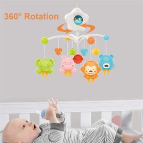 img 1 attached to 👶 Newborn Baby Crib Mobile with Projector, Relaxing Music, and Hanging Rotating Animals Rattles - Nursery Gift Toy for 0-24 Months Boys and Girls, Promotes Sleep