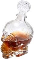 🍷 mdluu glass wine decanter - skull shaped liquor bottle with airtight stopper - wiskey vodka beer decanter for gift, home, bar, party decor - 25oz/750ml логотип