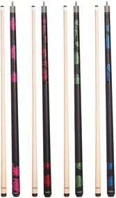 img 4 attached to GARSEN 4-Piece Pool Cue Stick Set 58 inch - 18 oz, 19 oz, 20 oz, and 21 oz - Billiard House Bar Equipment