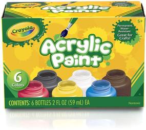 img 2 attached to Crayola Acrylic Paint: 6 🎨 Assorted Bright, Bold Colors - 2-Ounce Bottles