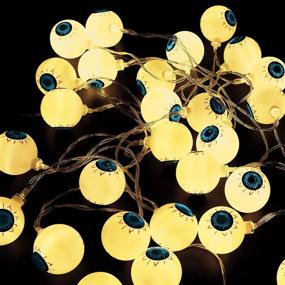 img 3 attached to Captivating 9.8FT Halloween Eyeball String Lights: Flashing/Steady On Mode, Battery Operated for Indoor/Outdoor Decor, Warm White - Perfect for Party, Garden, Yard