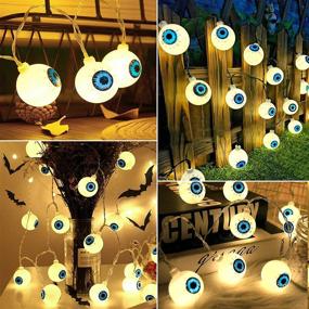 img 1 attached to Captivating 9.8FT Halloween Eyeball String Lights: Flashing/Steady On Mode, Battery Operated for Indoor/Outdoor Decor, Warm White - Perfect for Party, Garden, Yard