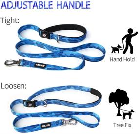 img 2 attached to 🐾 Azusa Reflective Dog Collar and Leash Set - Blue Camo Padded Collar with Matching Clip Handle Leash, Ideal for Small, Medium, and Large Dogs