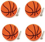 kids girls boys basketball shape rubber cabinet 🏀 knobs with soft pvc safety pattern - set of 4 logo