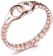 🔗 handcuffs ring: stylish chain band with dainty stacking rings - minimalist statement jewelry logo