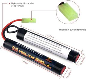 img 3 attached to 🔋 Melasta 2 Pack 9.6V 1600mAh Butterfly Nunchuck NIMH Battery Pack for Airsoft Guns - Mini Tamiya M4, G36, M110, SR25, M249, M240B, M14, RPK, PKM, L85, AUG, G3