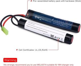 img 1 attached to 🔋 Melasta 2 Pack 9.6V 1600mAh Butterfly Nunchuck NIMH Battery Pack for Airsoft Guns - Mini Tamiya M4, G36, M110, SR25, M249, M240B, M14, RPK, PKM, L85, AUG, G3