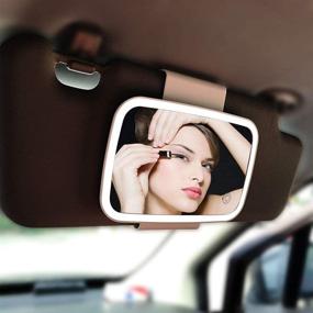img 3 attached to 💡 Светодиодное автомобильное зеркало с сенсорным экраном - Зеркало заднего вида с подсветкой для макияжа для автомобиля, грузовика, внедорожника - Настольное косметическое зеркало для автомобиля с фонариками