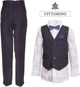 img 3 attached to 👕 Vittorino 3-Piece Holiday Hankerchief Velvet Boys' Suit & Sport Coat Set