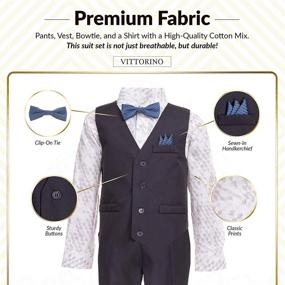 img 1 attached to 👕 Vittorino 3-Piece Holiday Hankerchief Velvet Boys' Suit & Sport Coat Set