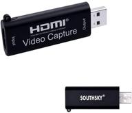 🎥southsky 4k hdmi видеозахват usb 2.0: высококачественный вывод, компактный размер, совместимость с пк/ноутбуком, идеально подходит для веб-камеры, прямой трансляции и записи. логотип