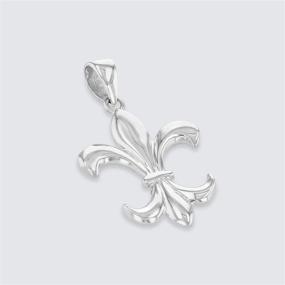 img 2 attached to 💎 Elegant 14k White Gold Fleur de Lis Pendant - Minimalistic Charm!