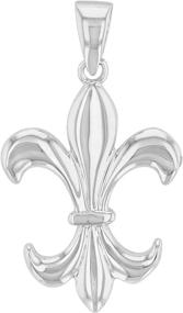 img 3 attached to 💎 Elegant 14k White Gold Fleur de Lis Pendant - Minimalistic Charm!