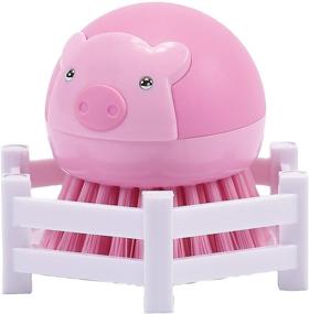 img 2 attached to Boston Warehouse Pig in Pen Suds Buds Brush Scrubber and Holder