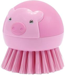 img 1 attached to Boston Warehouse Pig in Pen Suds Buds Brush Scrubber and Holder