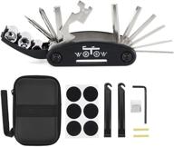 🚲 wotow bike repair kit set, 16-in-1 bicycle multitool hex key wrench & tube patch kit & tire lever with hard carrying case - portable cycling maintenance fix set for road mountain bikes logo