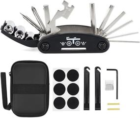 img 4 attached to 🚲 WOTOW Bike Repair Kit Set, 16-in-1 Bicycle Multitool Hex Key Wrench & Tube Patch Kit & Tire Lever with Hard Carrying Case - Portable Cycling Maintenance Fix Set for Road Mountain Bikes