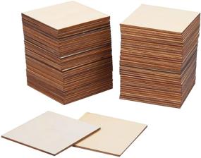 img 4 attached to 🎨 Ruisita 80 Pieces Square Unfinished Blank Wood Tiles for Painting, Writing, and DIY Arts Crafts Project, 3x3 Inches