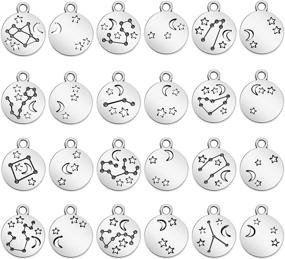 img 4 attached to Enhance your DIY Jewelry: 72 Double-Sided Zodiac Metal Charms - Inspire Your Creation!