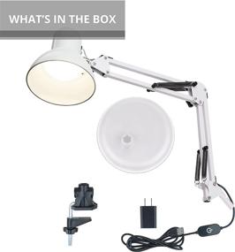 img 2 attached to 💡 Enhance Your Office Space with the Newhouse Lighting NHDK-WR-WH Wright Architect LED Desk Lamp: Dimmable, Swing Arm Task Light in White