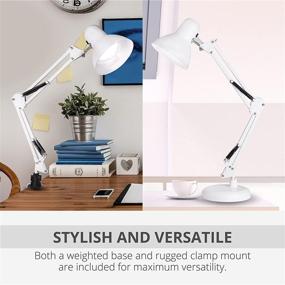 img 1 attached to 💡 Enhance Your Office Space with the Newhouse Lighting NHDK-WR-WH Wright Architect LED Desk Lamp: Dimmable, Swing Arm Task Light in White