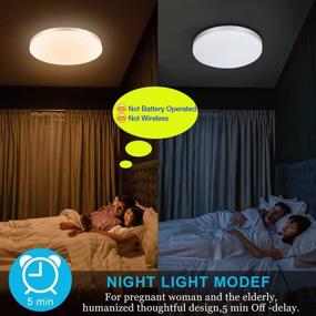 img 3 attached to 🔆 Enhance Your Space with DLLT 24W Modern Dimmable Led Flush Mount Ceiling Light Fixture - Remote Control, 13 Inch Round Design for Bedroom/Kitchen/Dining Room - Adjustable Timing & 3 Light Color Options