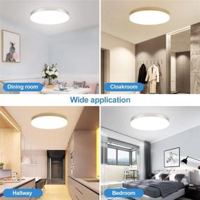 img 1 attached to 🔆 Enhance Your Space with DLLT 24W Modern Dimmable Led Flush Mount Ceiling Light Fixture - Remote Control, 13 Inch Round Design for Bedroom/Kitchen/Dining Room - Adjustable Timing & 3 Light Color Options