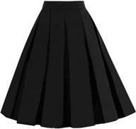 girstunm women's pleated vintage floral print skirt - a-line midi skirts with convenient pockets logo