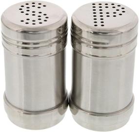 img 4 attached to 🧂 Kitchen Condiments Set: Stainless Steel Salt and Pepper Shakers (3.5 In, 2-Piece)