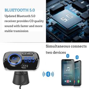 img 2 attached to 🚗 Arestech FM Transmitter Bluetooth 5.0 Hands-free Car Kit with Quick Charge QC 3.0 & CVC Noise Reduction