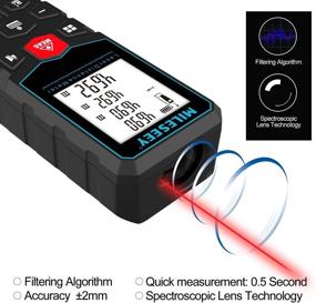 img 1 attached to 📏 Mileseey 40M/131Ft Laser Distance Meter - Accurate Laser Measure Device with Pythagorean Mode, Distance, Area, Volume Measurement - Mute Function, LCD Backlit - ±2mm Accuracy