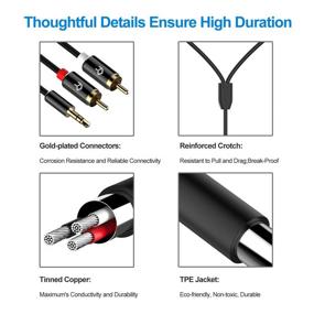 img 1 attached to 🎧 Rankie 3.5mm to Dual Male RCA Adapter Audio Cable for Stereo, 6 Feet