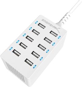 img 4 attached to 🔌 Sabrent 10-Port USB Rapid Charger - Family-Sized Smart Charger with Auto Detect Technology - 60W (12A) - [UL Certified] - White (AX-TPCS-W)