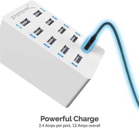 img 2 attached to 🔌 Sabrent 10-Port USB Rapid Charger - Family-Sized Smart Charger with Auto Detect Technology - 60W (12A) - [UL Certified] - White (AX-TPCS-W)